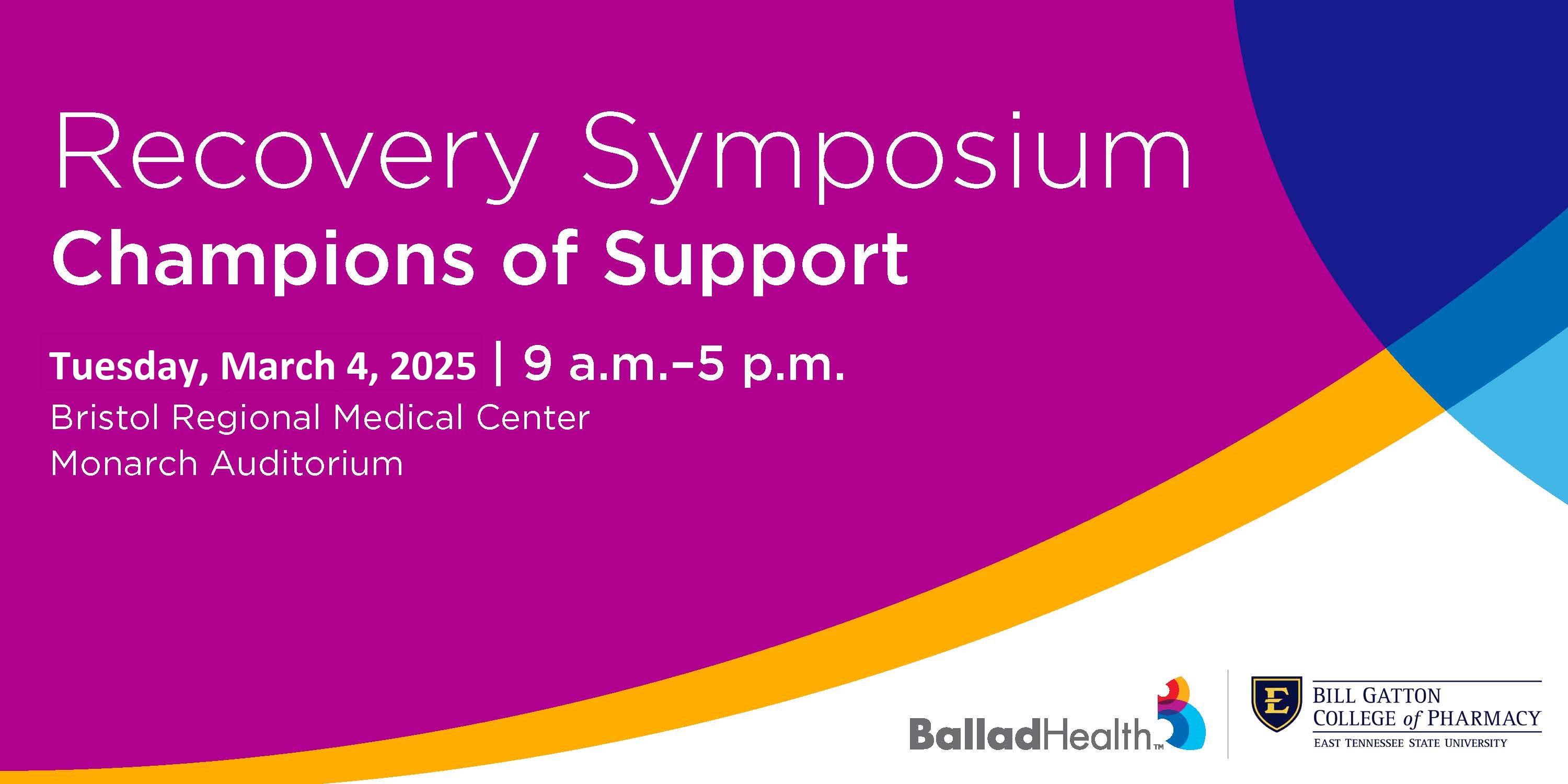 Recovery Symposium: Champions of Support Banner